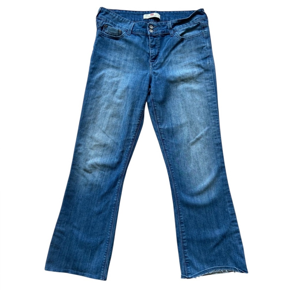 Levis Slender boot 526 mid rise flattering fake flap pockets sloppy jeans size12